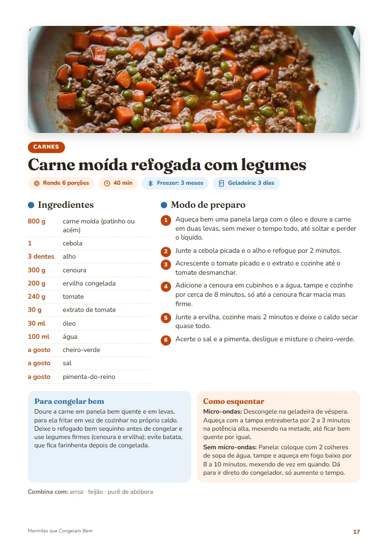 Receita de carne moída refogada com legumes