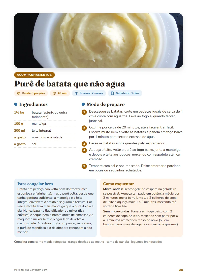 Purê de batata que não agua