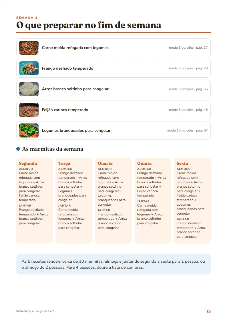 Cardápio da semana